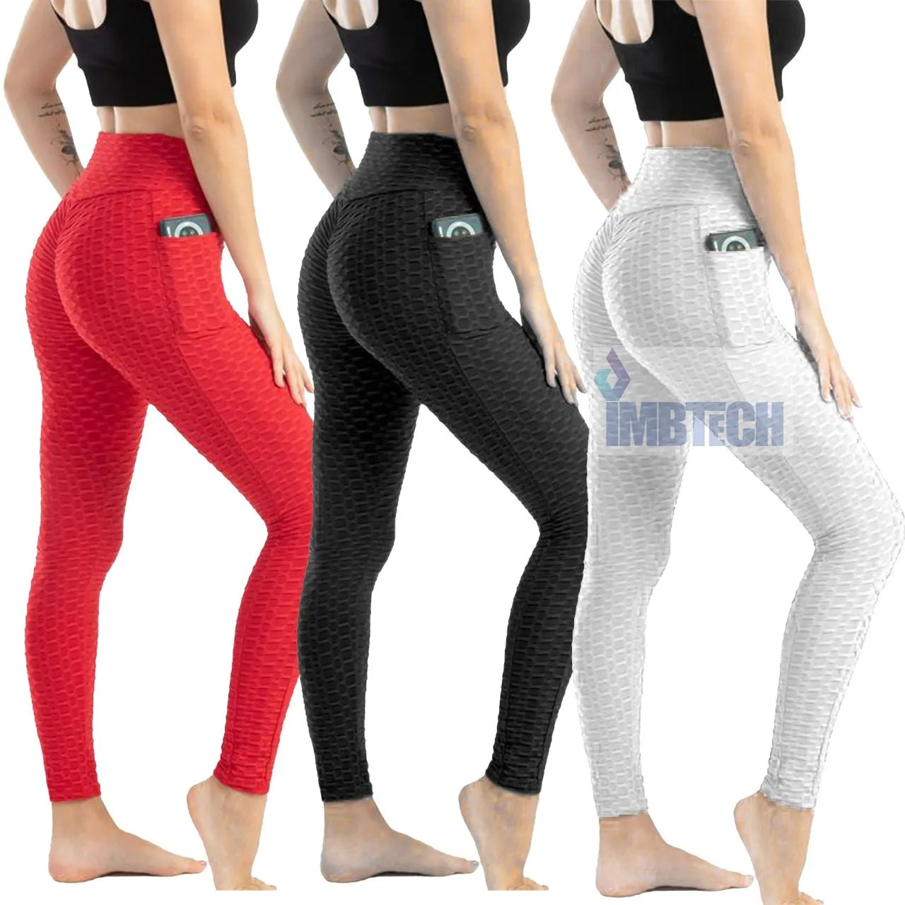 High Waist Gym Leggings Women Pocket Fitness Sports Running Yoga Stretch Pants