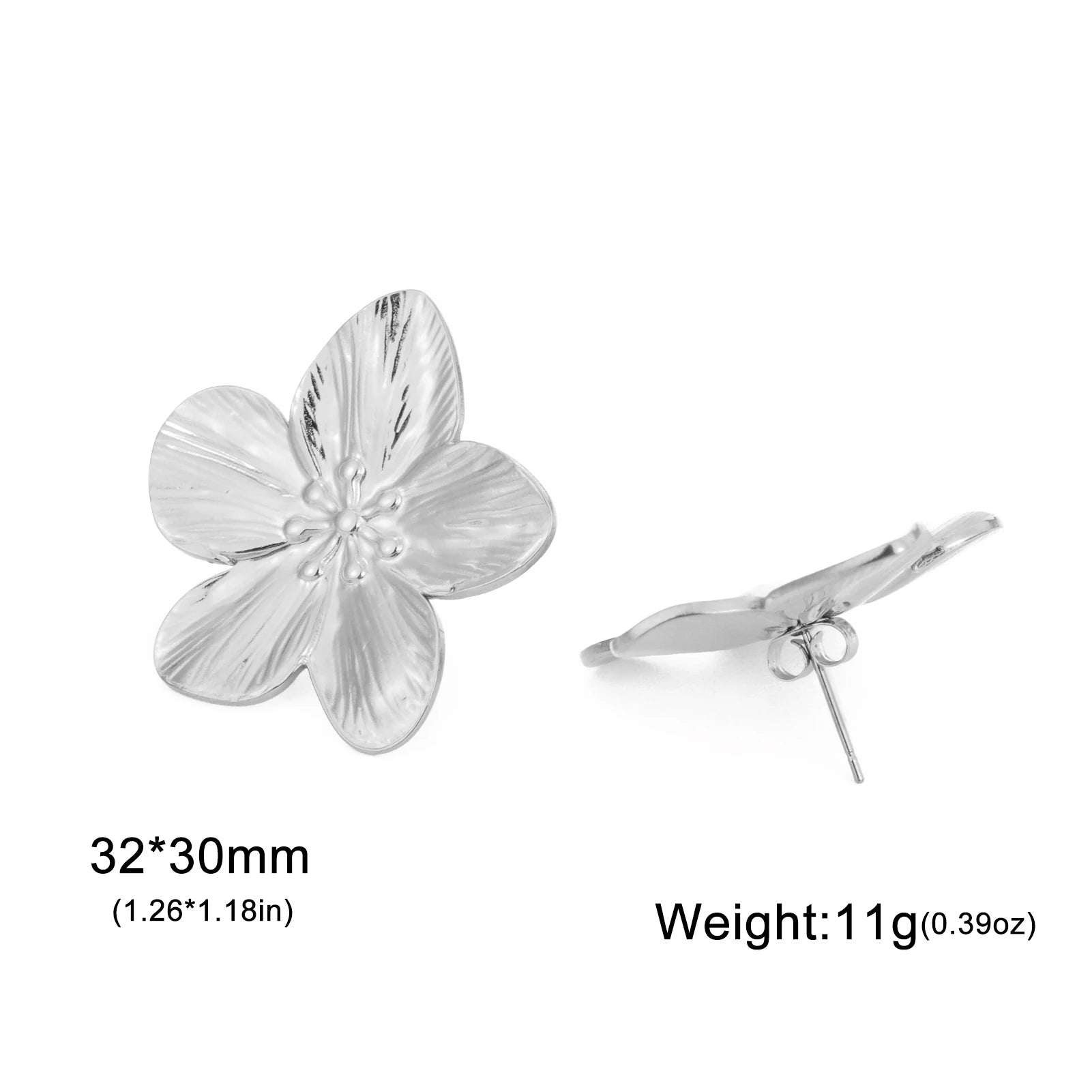 Unift Vintage Metal Flower Stud Earrings for Women Bohemian Gold Color Stainless Steel Earring Statement Stylish Simple Jewelry