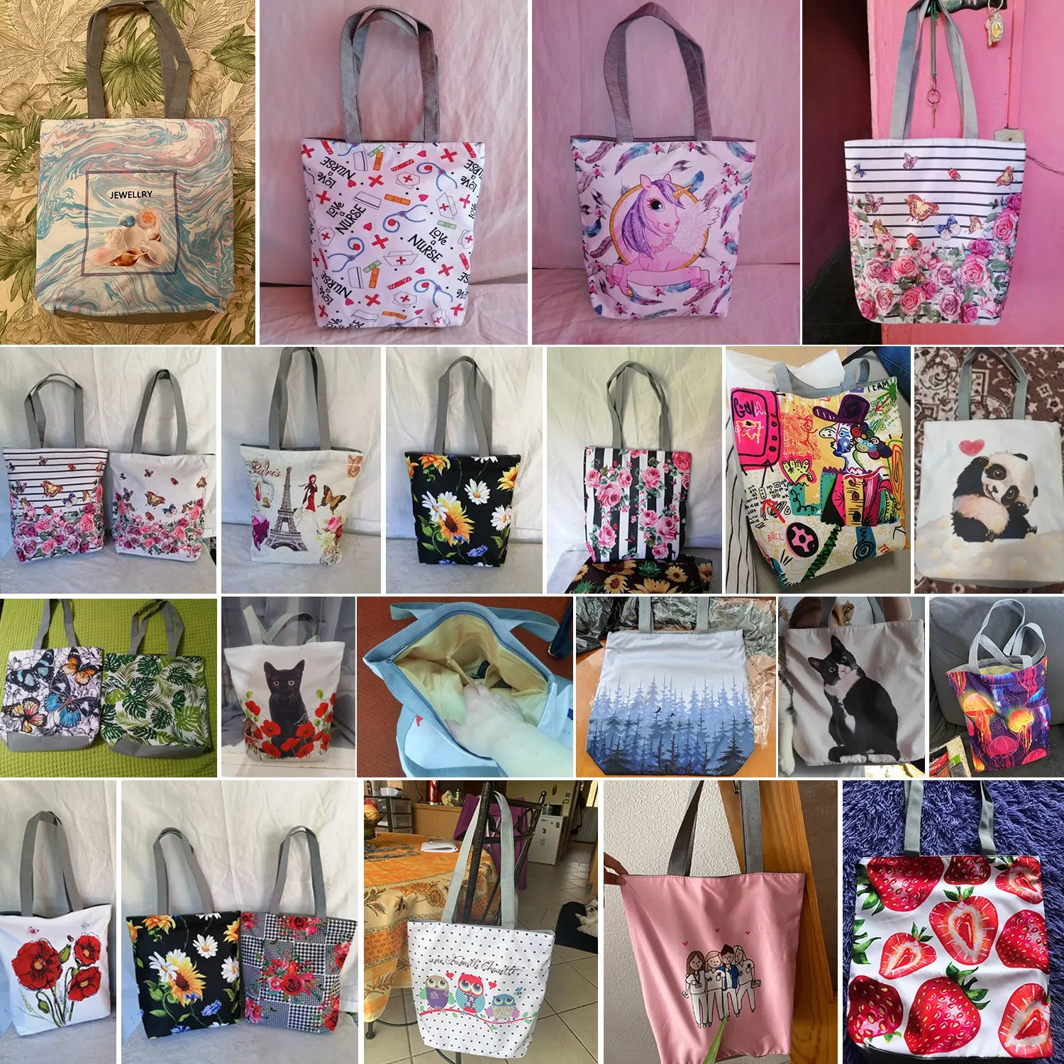 Japan Ukiyoe Print Handbags Groceries Kimono Woman Shopping Bags Women Large Capacity Shoulder Bag Chrysanthemum Portable Tote
