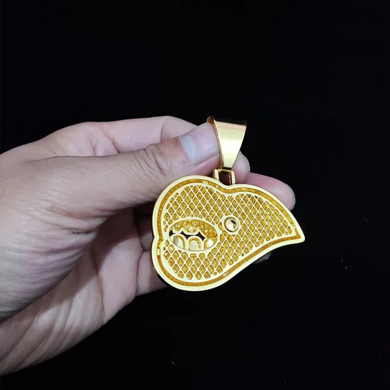 Men Women Hip Hop Bite Lip Shape Pendant Necklace with 13mm Crystal Cuban Chain Iced Out Bling HipHop Necklaces Fashion Jewelry
