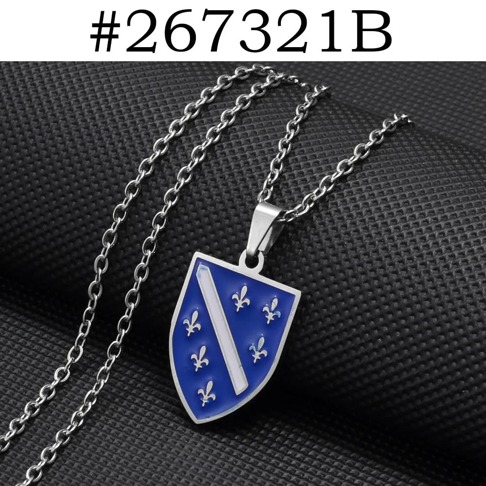 Anniyo Bosnians Pendant Necklaces Gold Color Silver Color Charm Bosna Bosniak Jewelry #264521