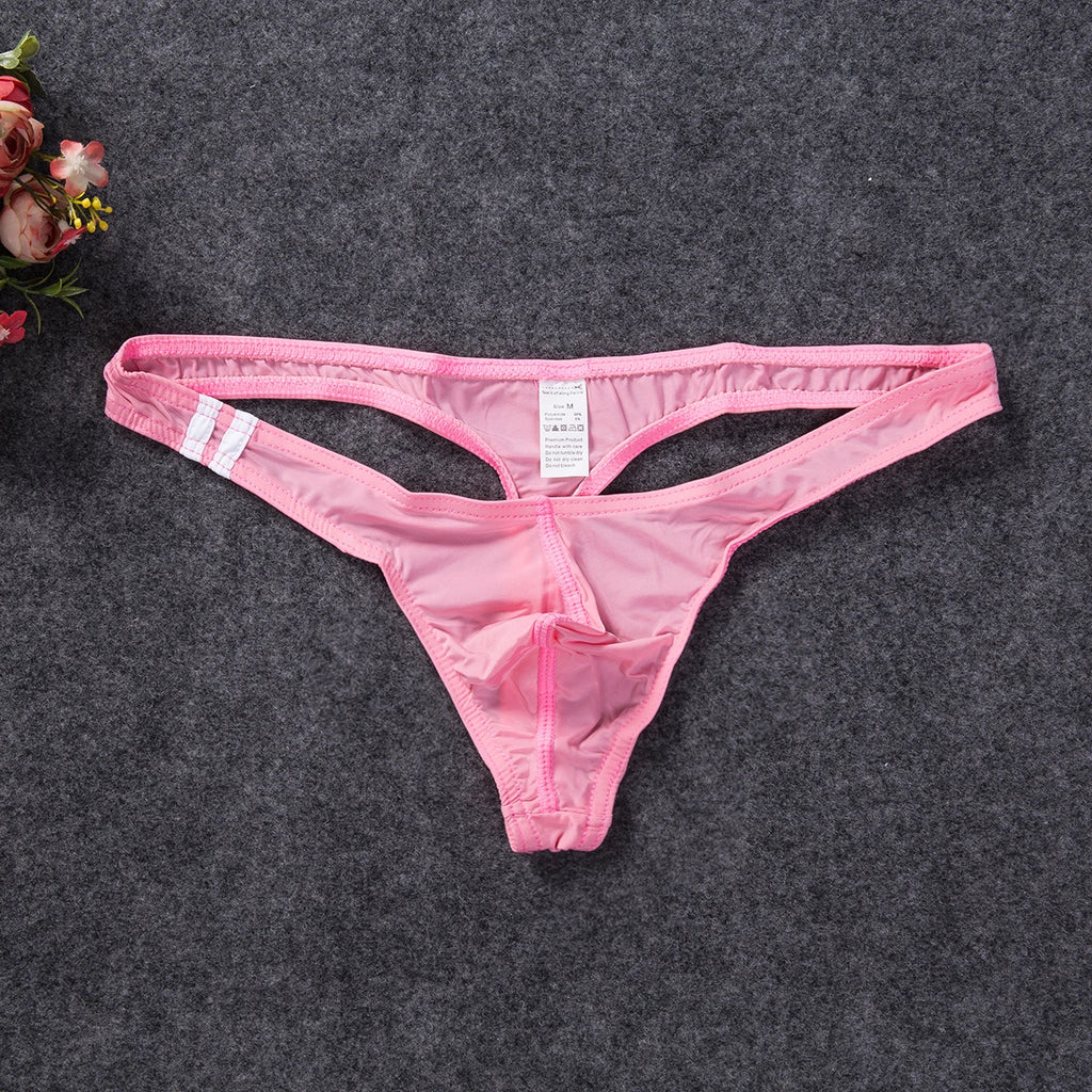 Men's Bikini G-strings Lingerie Underwear Smooth Briefs Tangas Thongs Underpants Men Low Waist Panties
