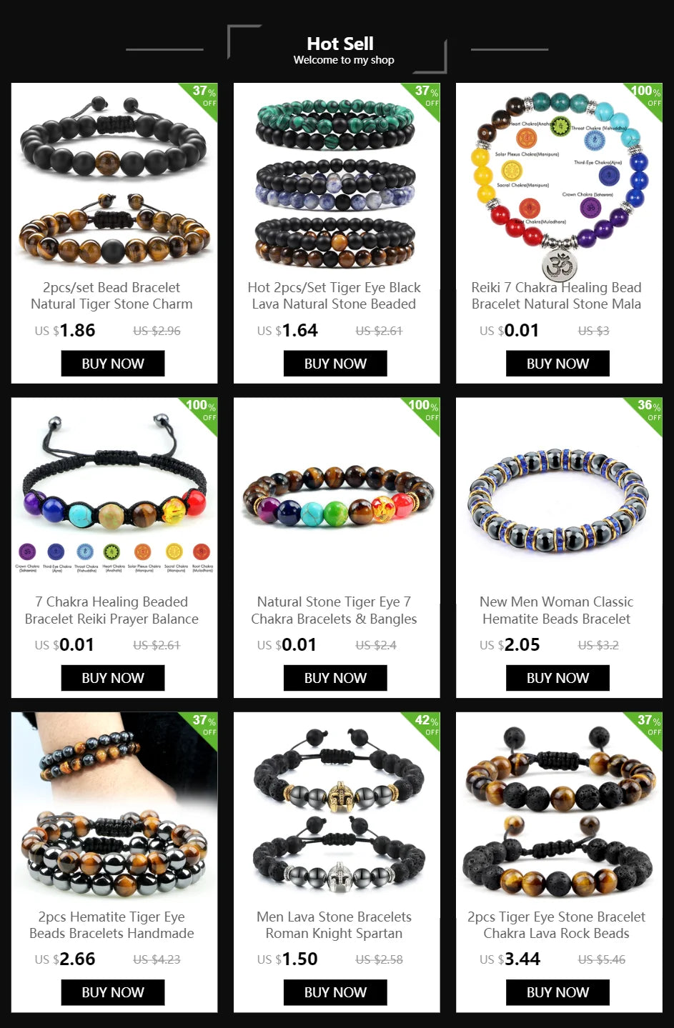 Adjustable 4mm Chakra Beads Bracelet Mini Natural Stone Agats Lava Tiger Eye Beaded Bracelets & Bangles Women Men Gift Jewelry