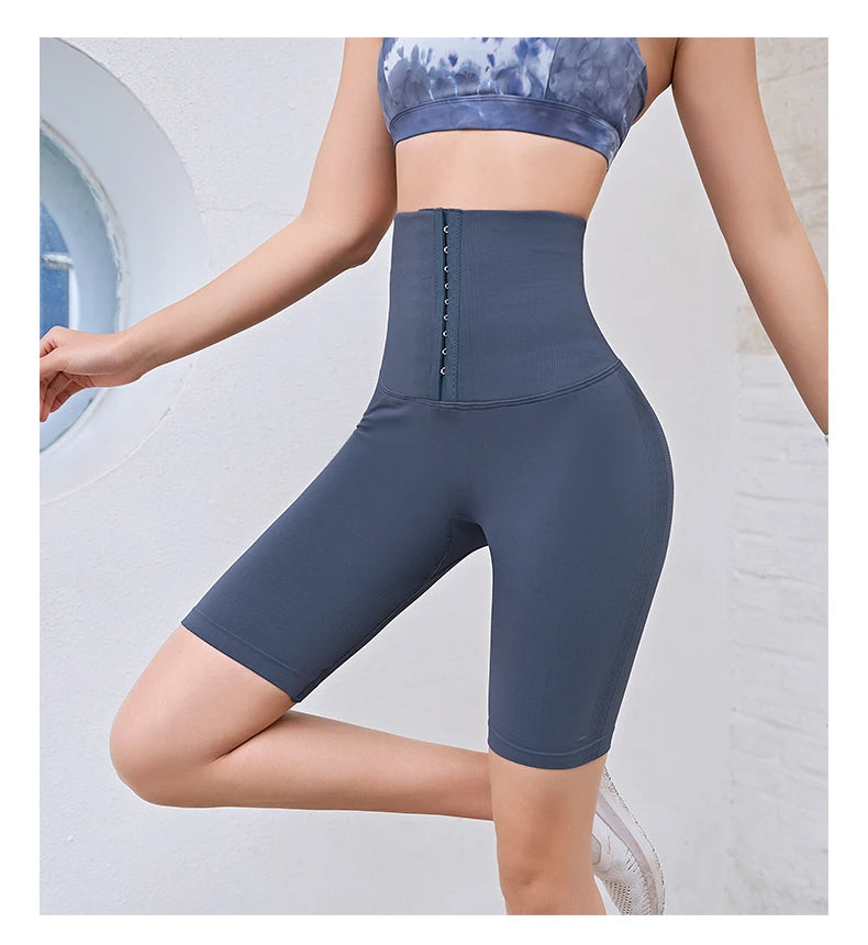 Fitness Women Corset Push Hip Postpartum High Waist Yoga Pants Workout Seamless Leggings Sportswear Gym Running Training Tights