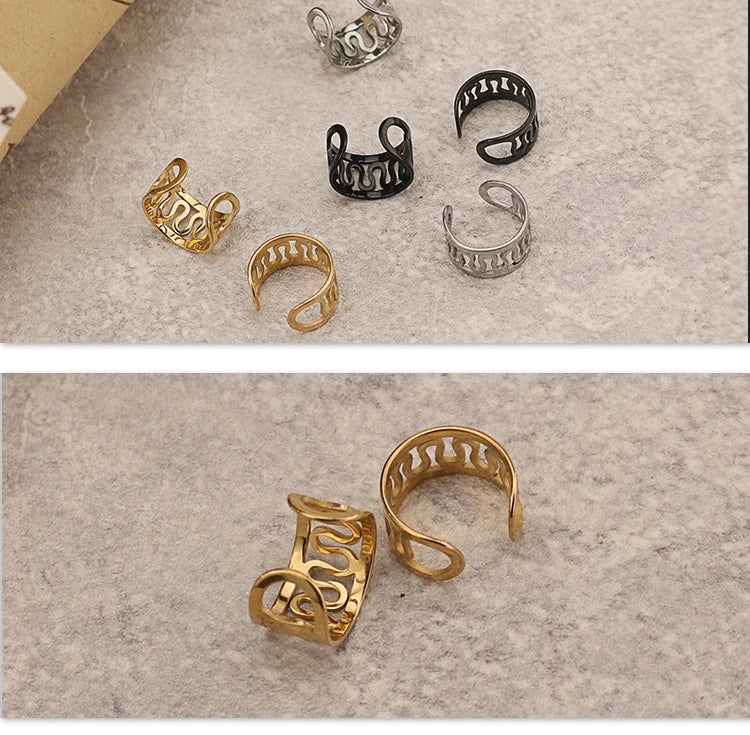 Korean Men's Ear Cuff Fashion Titanium Steel Clip Earrings For Men Single Ear Clips Without Pierced Ears Stainless Steel Jewelry