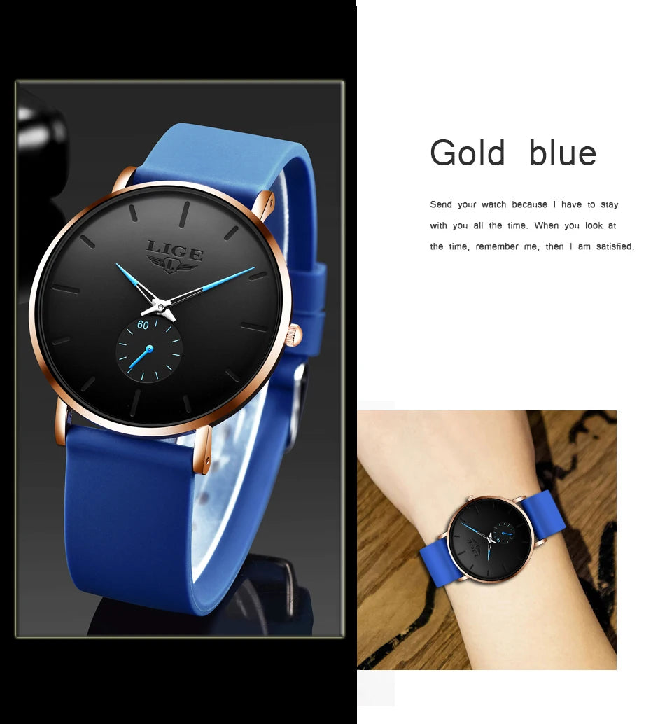 LIGE New Rose Gold Women Watch Business Quartz Watch Ladies Top Brand Luxury Female Wrist Watch Women Girl Clock Relogio Feminin