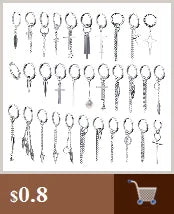 New Punk Stainless Steel Chain Hoop Earrings For Women Men 2021 Trendy Goth Pop Hip Hop Pendants Ear Jewelry Accessories Earring