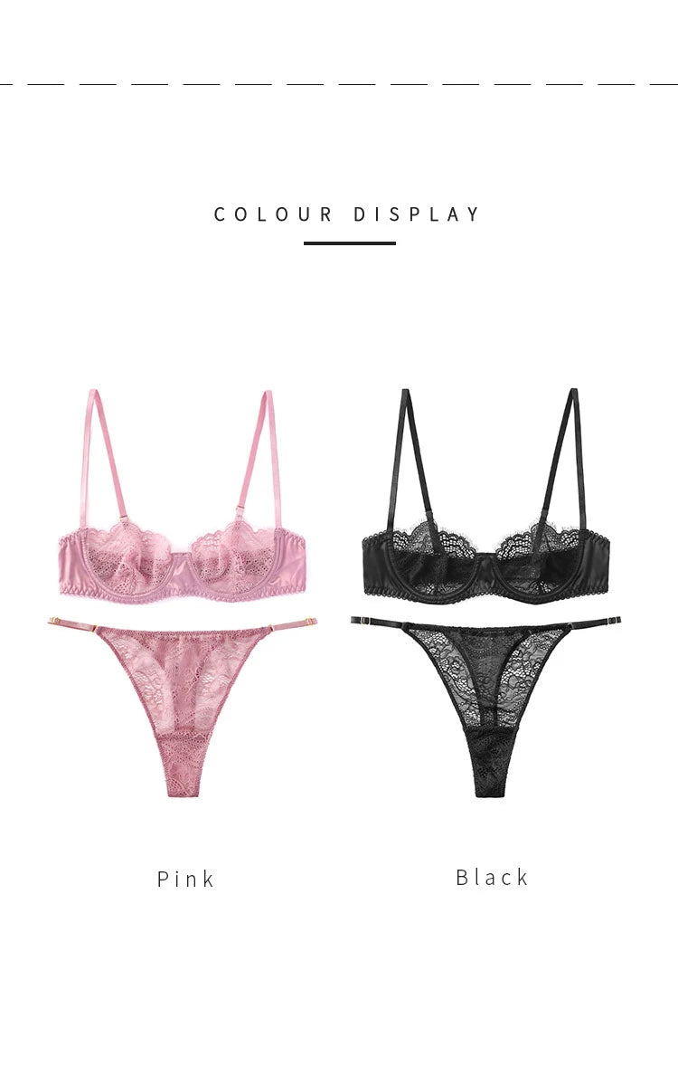 TERMEZY Lingerie Women's Underwear Set Sexy Lace Erotic Brassiere Female Underwear Lace Bra Panties G-String Bra & Brief Sets