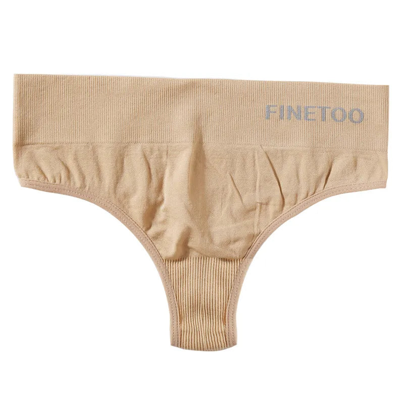 3PCS/Set Women's Panties Sexy Underwear FINETOO Large Size Thong Women Seamless Panties High Waist Girls Thongs M-2XL