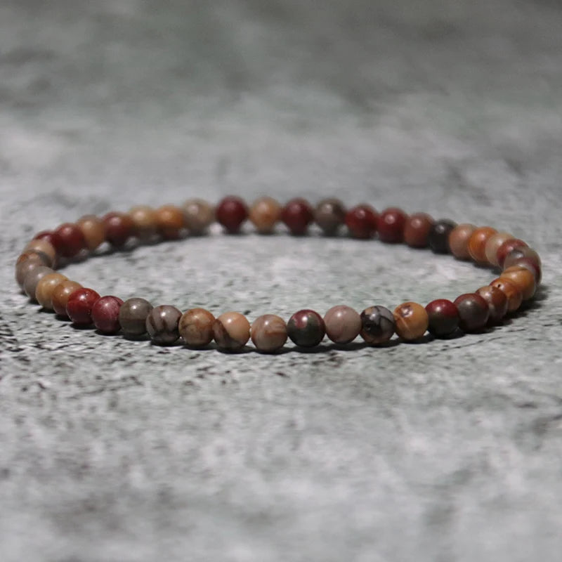 4mm Small Stone Bracelet For Women Men High Quality Map Lava Tiger Eyes Beaded Braclet Yoga Charm Braslet Accessories Jewelry