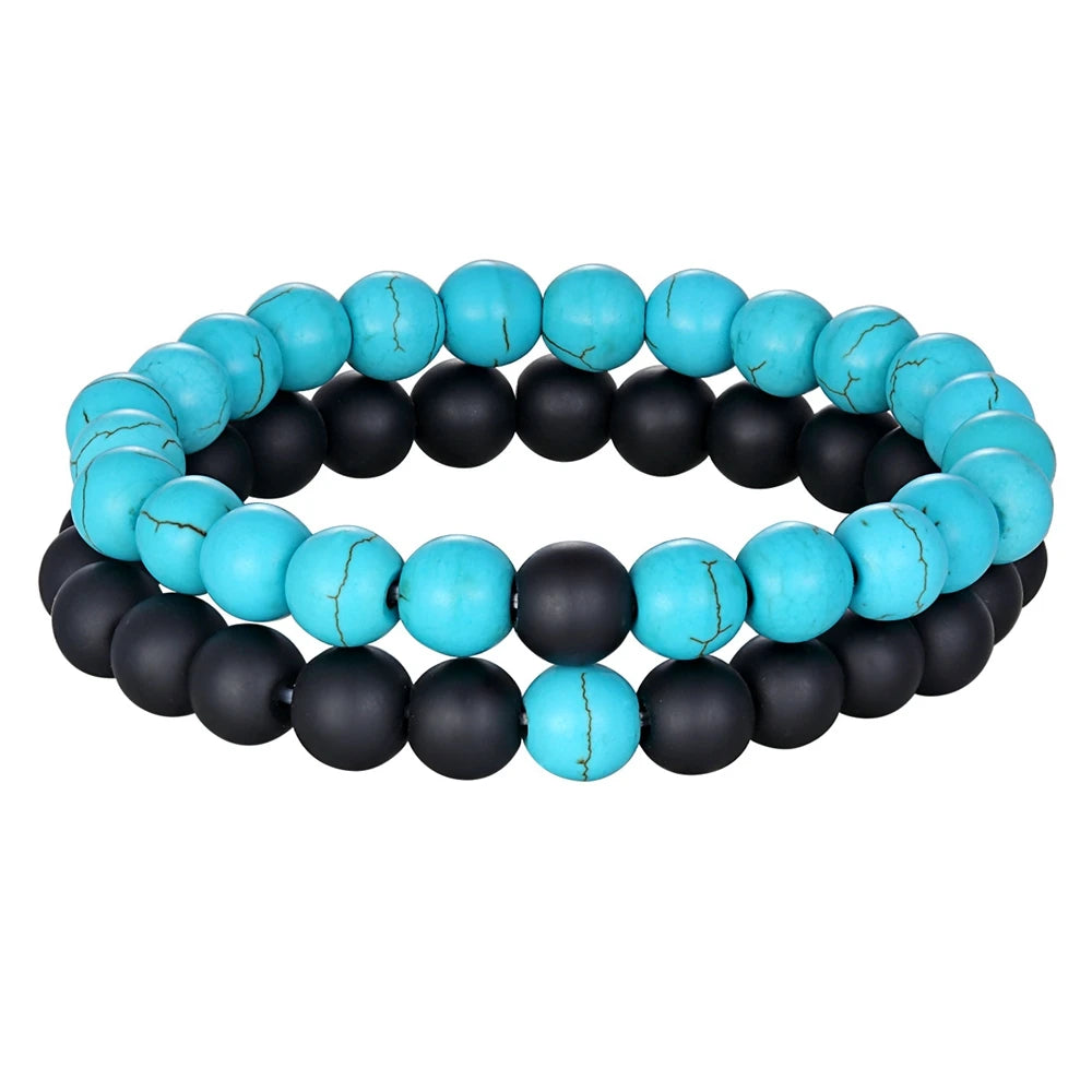 XQNI Various Combination Styles Beaded Bracelets For Men & Women For Couples Jewelry Stretch Elastic Rope DIY Birthday Gift Box