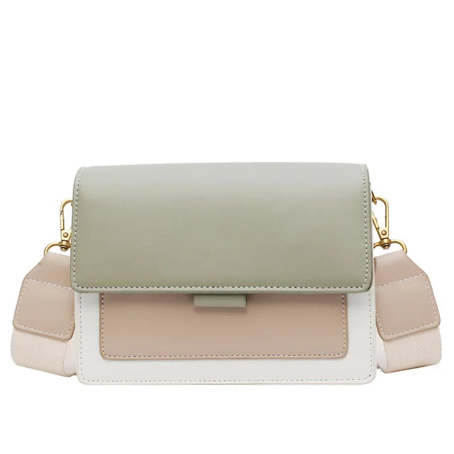 Contrast Color Leather Shoulder Bags For Women New Travel Crossbody Bag  Fashion Simple Shoulder Bag Ladies Flap Bag Handbag