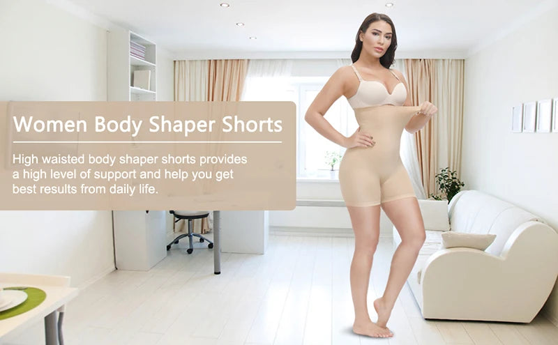 High Waisted Body Shaper Shorts - Tummy Control Butt Lifter