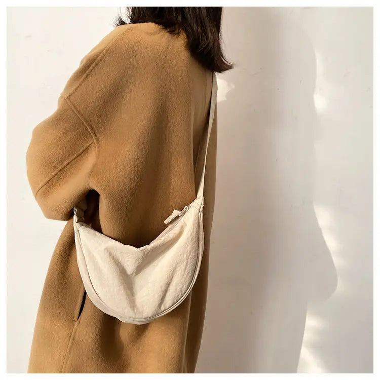 Simple Design Women's Messenger Bag Fashion Ladies Nylon Hobos Small Shoulder Bags Vintage Female Girls Purse Cloth Handbags