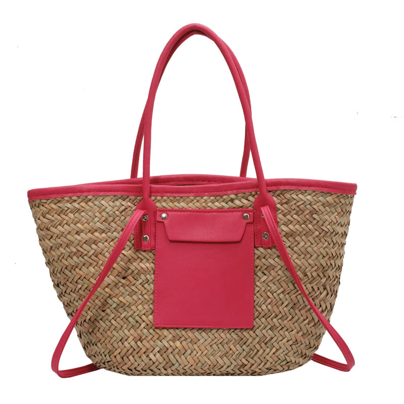 High Quality Women Straw Summer Handbags Fashion Ladies Shoulder Messenger Bags Designer Female Large Capacity Tote Beach Bag