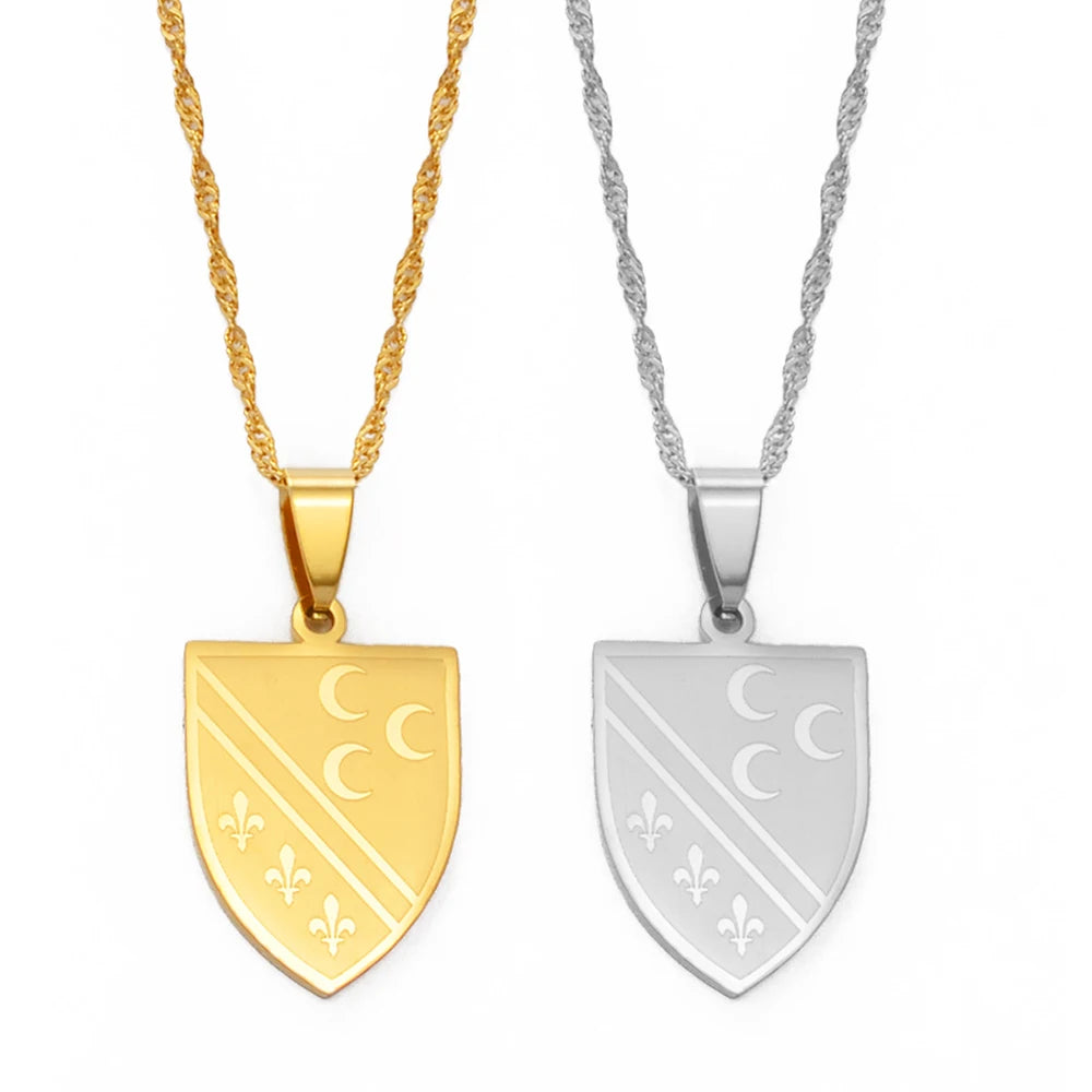 Anniyo Bosnians Pendant Necklaces Gold Color Silver Color Charm Bosna Bosniak Jewelry #264521