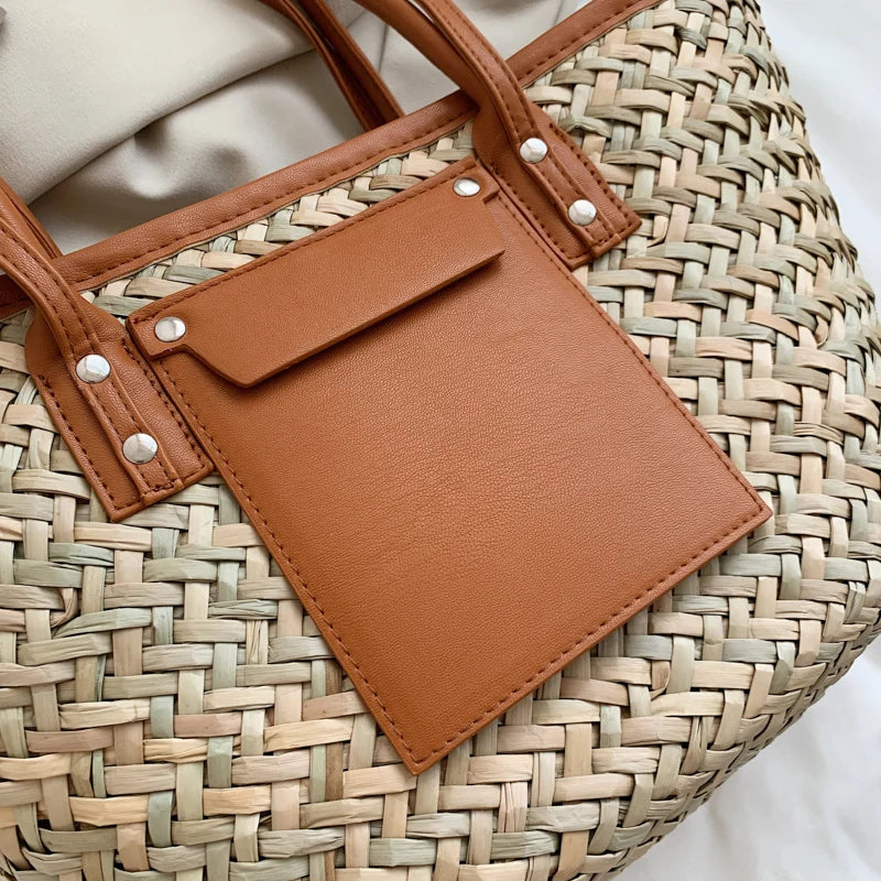 High Quality Women Straw Summer Handbags Fashion Ladies Shoulder Messenger Bags Designer Female Large Capacity Tote Beach Bag