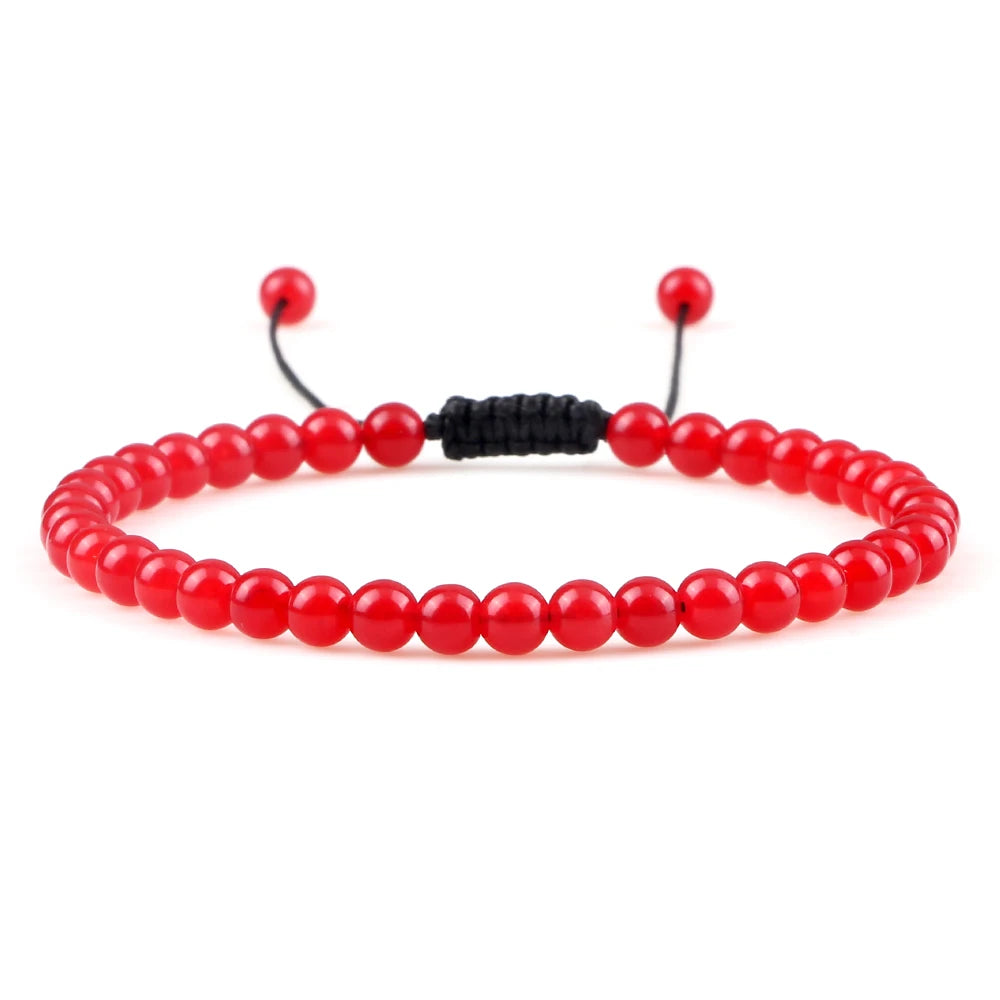 Adjustable 4mm Chakra Beads Bracelet Mini Natural Stone Agats Lava Tiger Eye Beaded Bracelets & Bangles Women Men Gift Jewelry