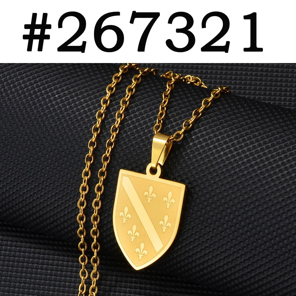 Anniyo Bosnians Pendant Necklaces Gold Color Silver Color Charm Bosna Bosniak Jewelry #264521