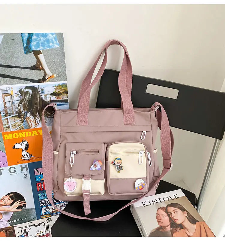 Waterproof Canvas Women Handbags Shoulder Bags Nylon Ladies Tote Messenger Bag Oxford Handbag Crossbody Bags for Girls Satchels