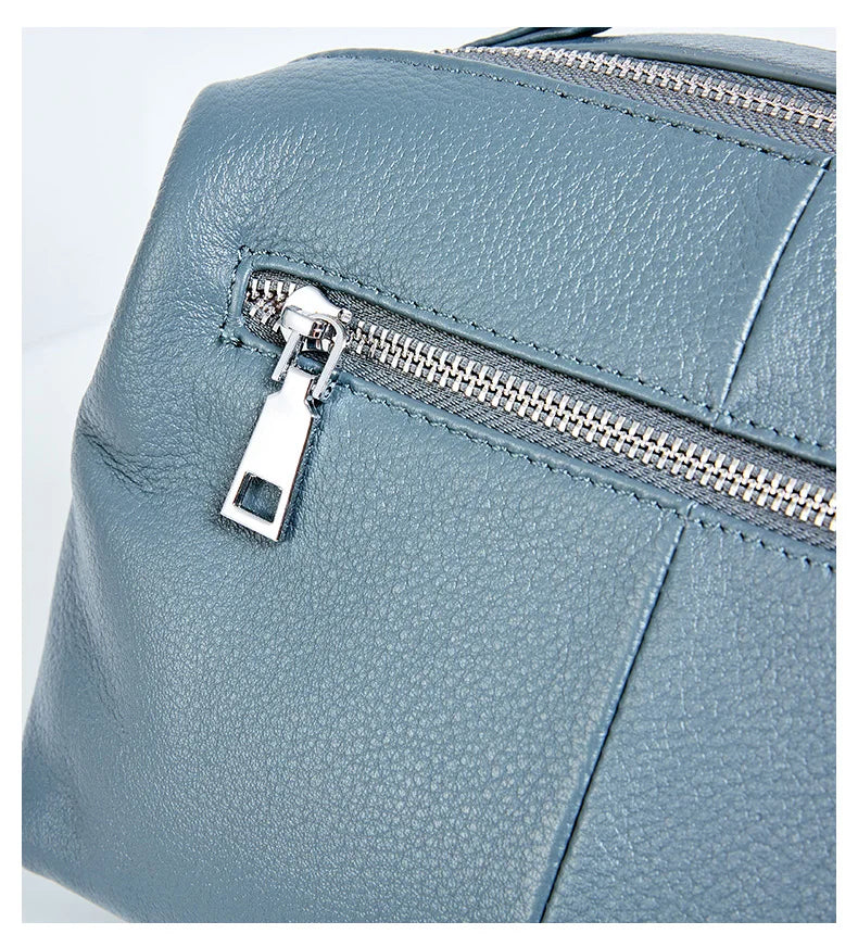 Zency Hot Selling Fashion Brand Handbag Genuine Leather Shoulder Bag For Women Elegant Small Tote Bag White Khaki BlackCrossbody