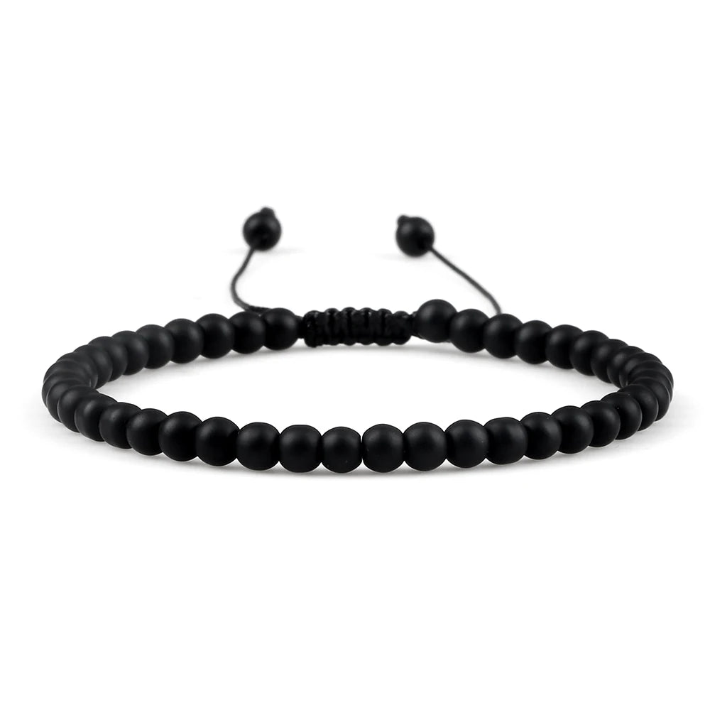 Adjustable 4mm Chakra Beads Bracelet Mini Natural Stone Agats Lava Tiger Eye Beaded Bracelets & Bangles Women Men Gift Jewelry