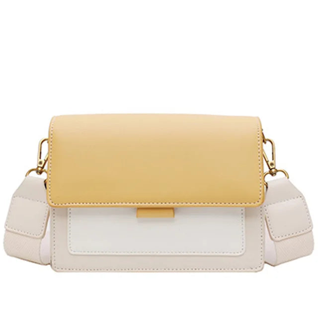 Contrast Color Leather Shoulder Bags For Women New Travel Crossbody Bag  Fashion Simple Shoulder Bag Ladies Flap Bag Handbag