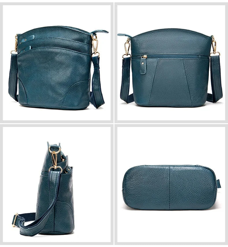 Genuine Leather Women Messenger Bags Cow Leather Crossbody Shoulder Bag Small Female Handbags Capacity Phone Bag for Girls
