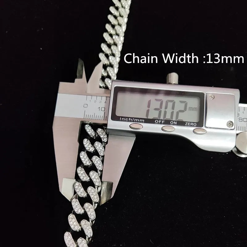 Men Women Hip Hop Bite Lip Shape Pendant Necklace with 13mm Crystal Cuban Chain Iced Out Bling HipHop Necklaces Fashion Jewelry
