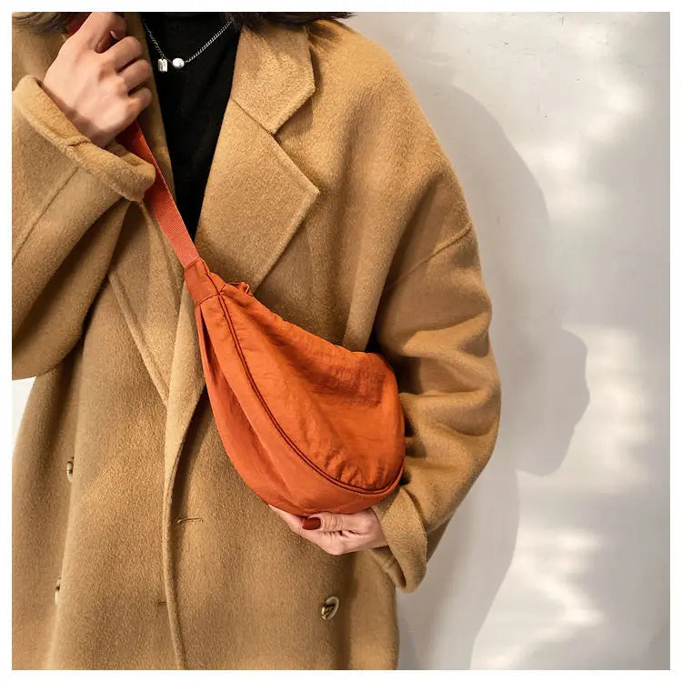 Simple Design Women's Messenger Bag Fashion Ladies Nylon Hobos Small Shoulder Bags Vintage Female Girls Purse Cloth Handbags