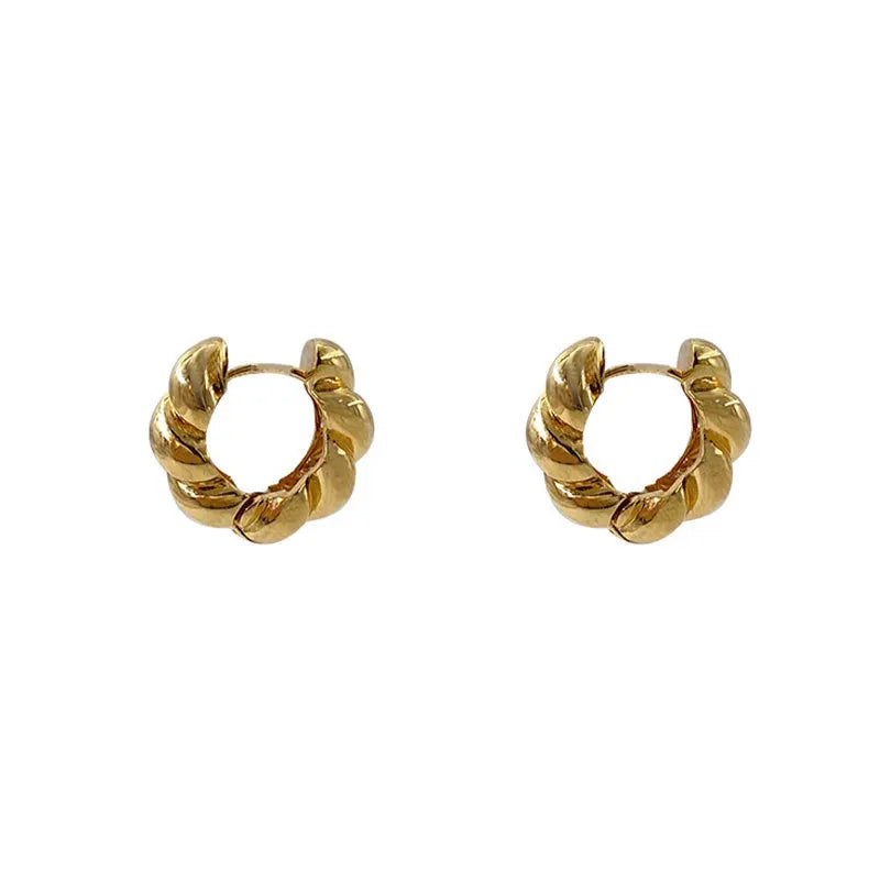 XIYANIKE Silver Color  2021 New Arrival INS Twist Gold Silver Stud Earrings Fashion Temperament Party Jewelry Accessories