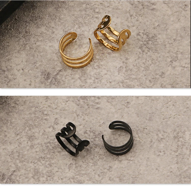Korean Men's Ear Cuff Fashion Titanium Steel Clip Earrings For Men Single Ear Clips Without Pierced Ears Stainless Steel Jewelry