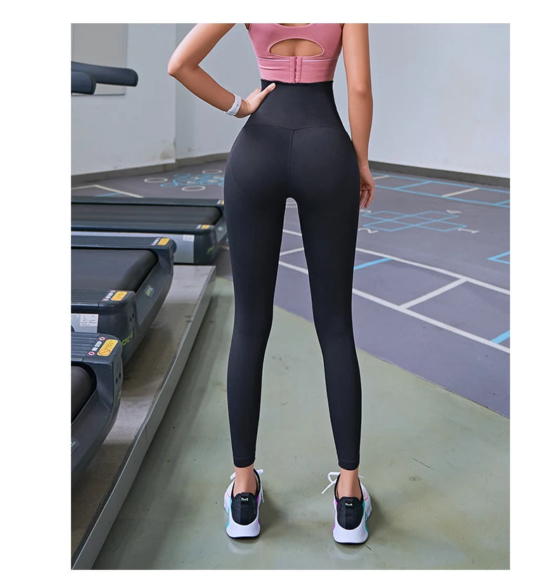 Fitness Women Corset Push Hip Postpartum High Waist Yoga Pants Workout Seamless Leggings Sportswear Gym Running Training Tights