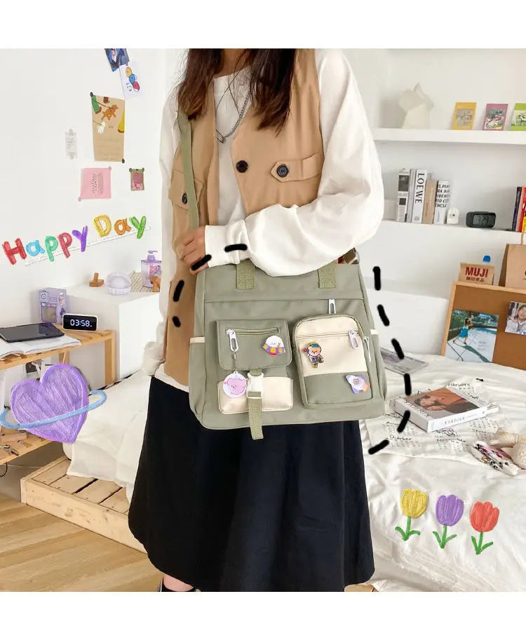 Waterproof Canvas Women Handbags Shoulder Bags Nylon Ladies Tote Messenger Bag Oxford Handbag Crossbody Bags for Girls Satchels