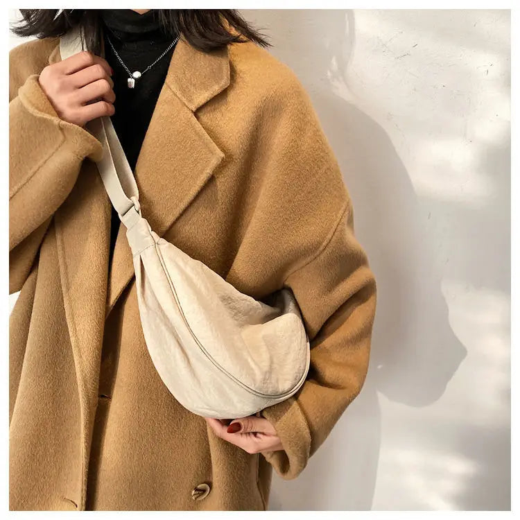 Simple Design Women's Messenger Bag Fashion Ladies Nylon Hobos Small Shoulder Bags Vintage Female Girls Purse Cloth Handbags