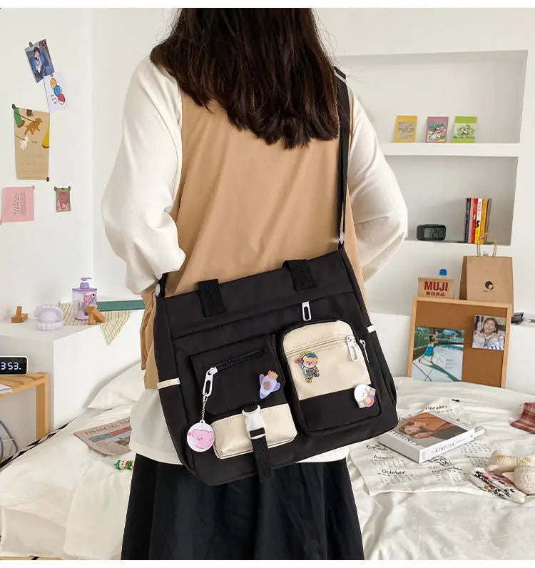 Waterproof Canvas Women Handbags Shoulder Bags Nylon Ladies Tote Messenger Bag Oxford Handbag Crossbody Bags for Girls Satchels