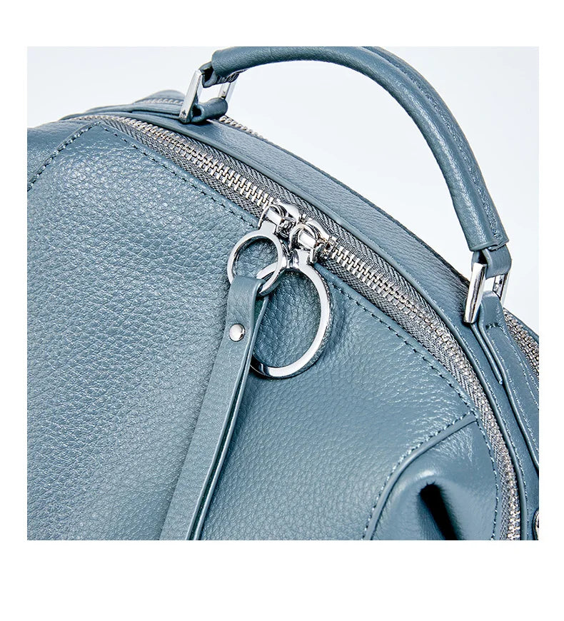 Zency Hot Selling Fashion Brand Handbag Genuine Leather Shoulder Bag For Women Elegant Small Tote Bag White Khaki BlackCrossbody