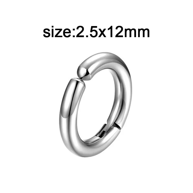1Pc Punk Steel-color Stainless Steel Painless Ear Clip Earrings For Men/Women Street Pop Non Piercing Fake Earrings Jewelry Gift