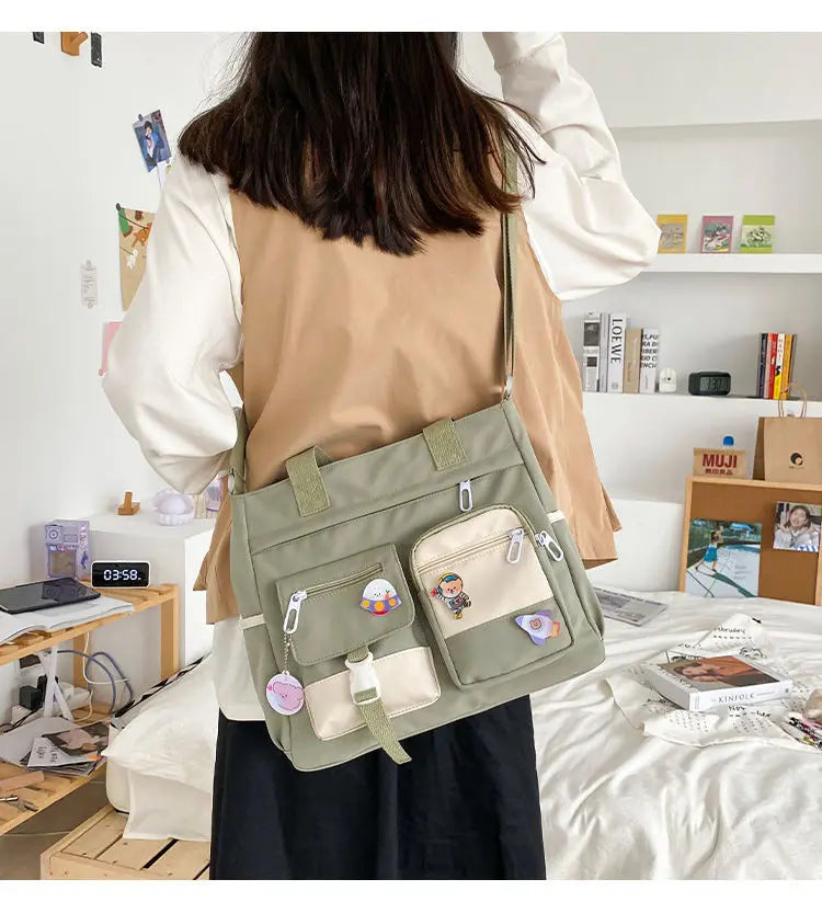 Waterproof Canvas Women Handbags Shoulder Bags Nylon Ladies Tote Messenger Bag Oxford Handbag Crossbody Bags for Girls Satchels