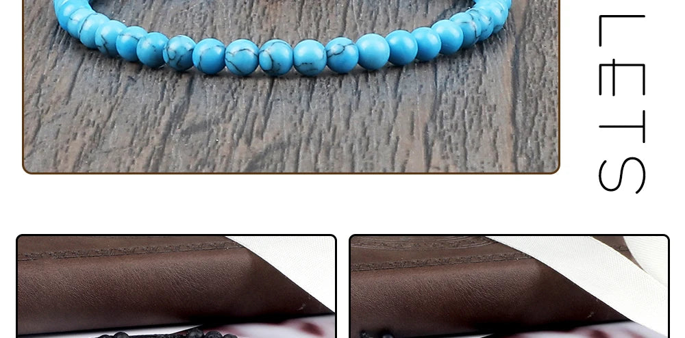Adjustable 4mm Chakra Beads Bracelet Mini Natural Stone Agats Lava Tiger Eye Beaded Bracelets & Bangles Women Men Gift Jewelry