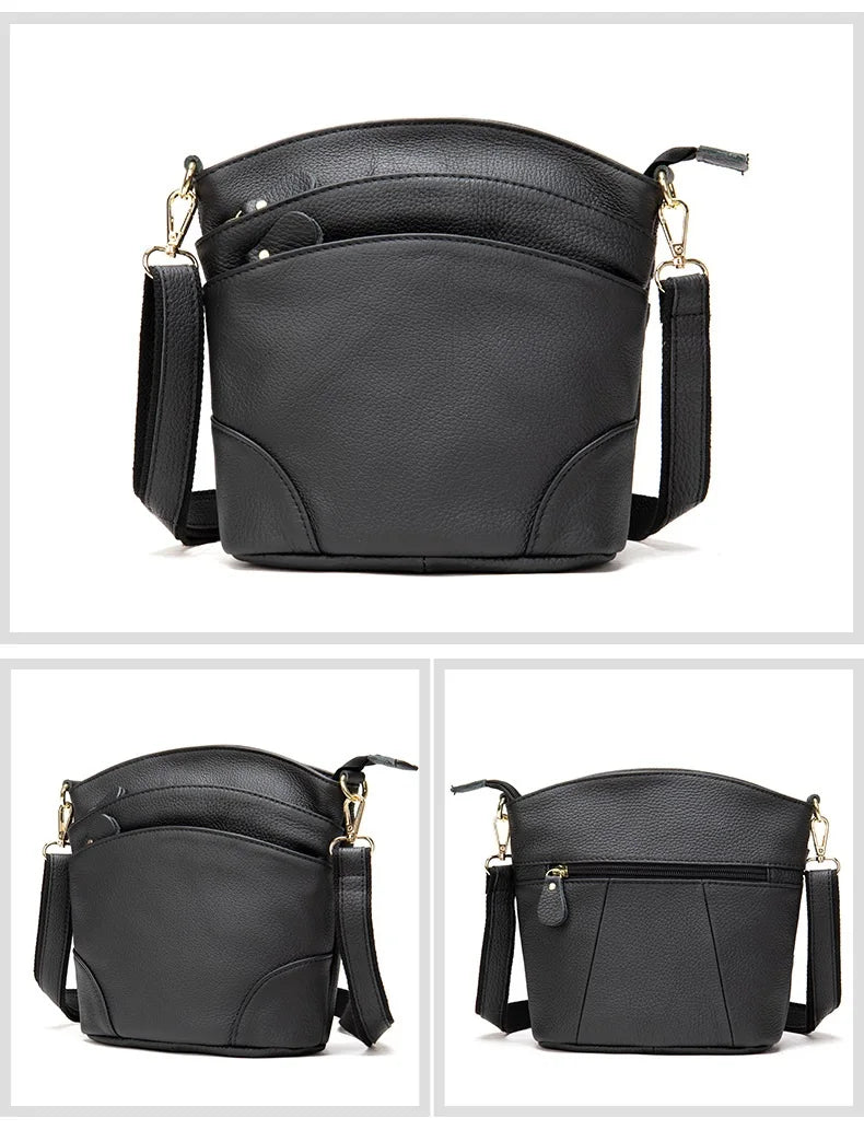 Genuine Leather Women Messenger Bags Cow Leather Crossbody Shoulder Bag Small Female Handbags Capacity Phone Bag for Girls