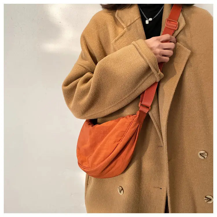 Simple Design Women's Messenger Bag Fashion Ladies Nylon Hobos Small Shoulder Bags Vintage Female Girls Purse Cloth Handbags