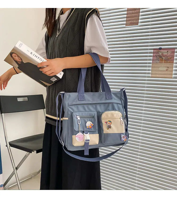 Waterproof Canvas Women Handbags Shoulder Bags Nylon Ladies Tote Messenger Bag Oxford Handbag Crossbody Bags for Girls Satchels