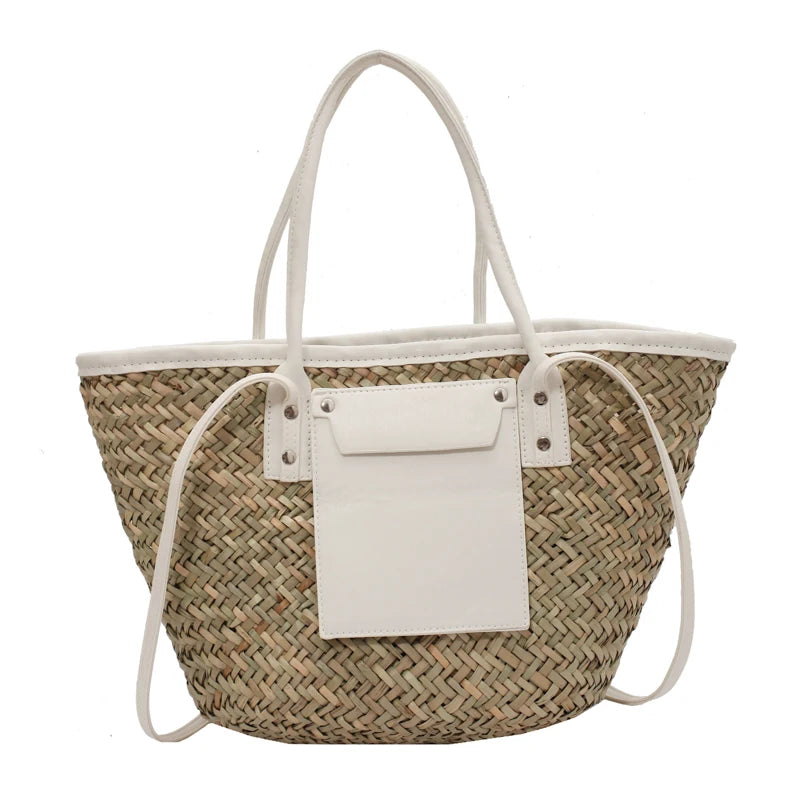 High Quality Women Straw Summer Handbags Fashion Ladies Shoulder Messenger Bags Designer Female Large Capacity Tote Beach Bag