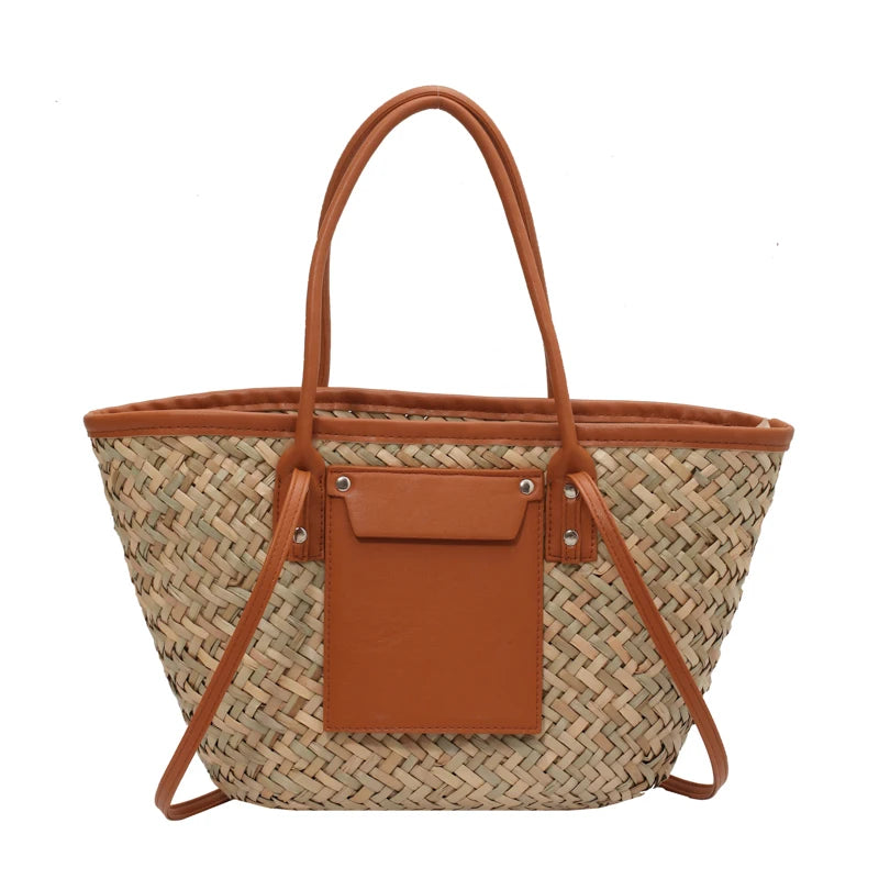 High Quality Women Straw Summer Handbags Fashion Ladies Shoulder Messenger Bags Designer Female Large Capacity Tote Beach Bag