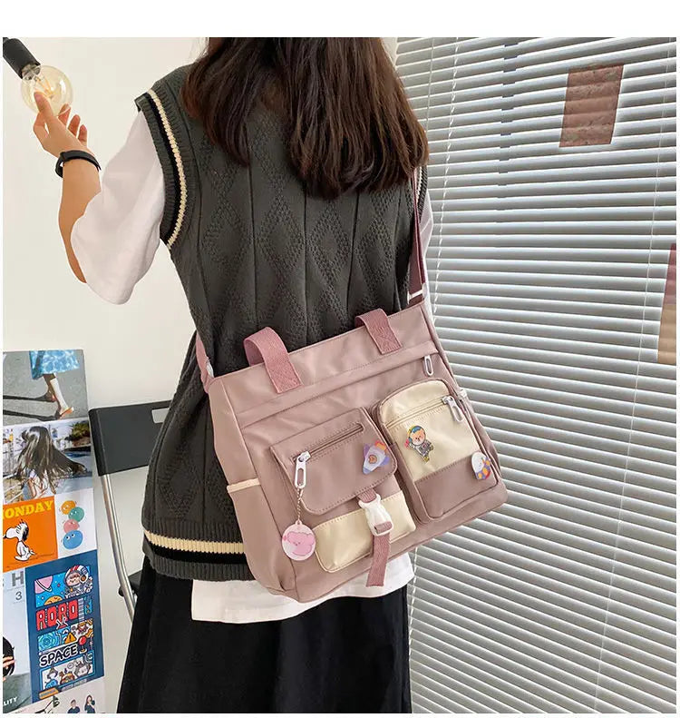 Waterproof Canvas Women Handbags Shoulder Bags Nylon Ladies Tote Messenger Bag Oxford Handbag Crossbody Bags for Girls Satchels