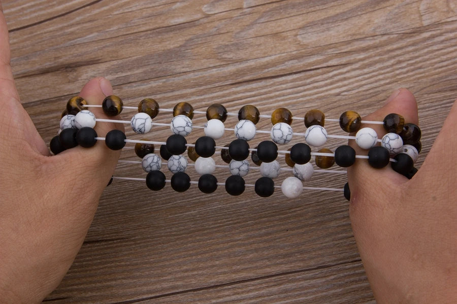 XQNI Various Combination Styles Beaded Bracelets For Men & Women For Couples Jewelry Stretch Elastic Rope DIY Birthday Gift Box