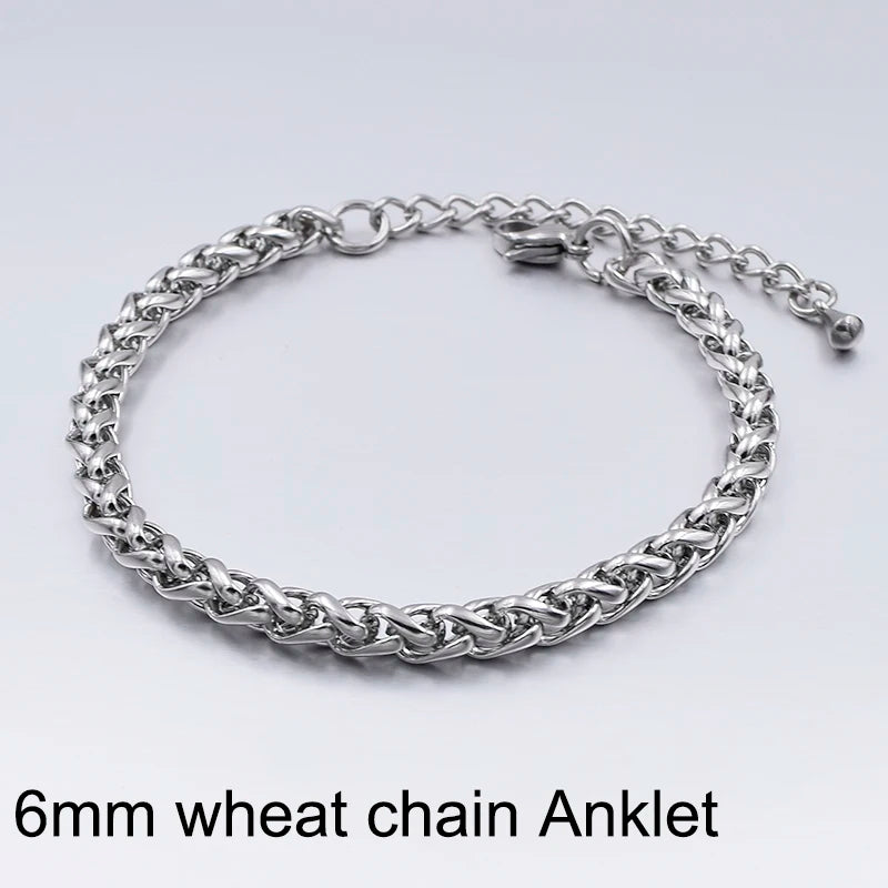 Stainless Steel Anklets For Women Beach Foot Jewelry Leg Chain Ankle Bracelets Men or Women Holiday Accessories 2025 New