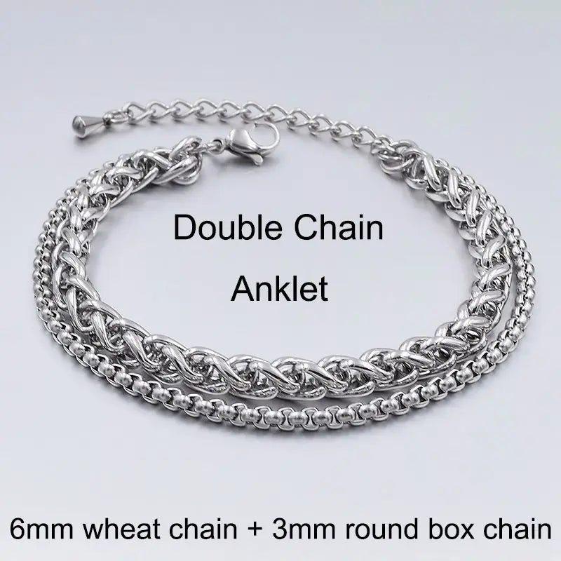 Stainless Steel Anklets For Women Beach Foot Jewelry Leg Chain Ankle Bracelets Men or Women Holiday Accessories 2025 New