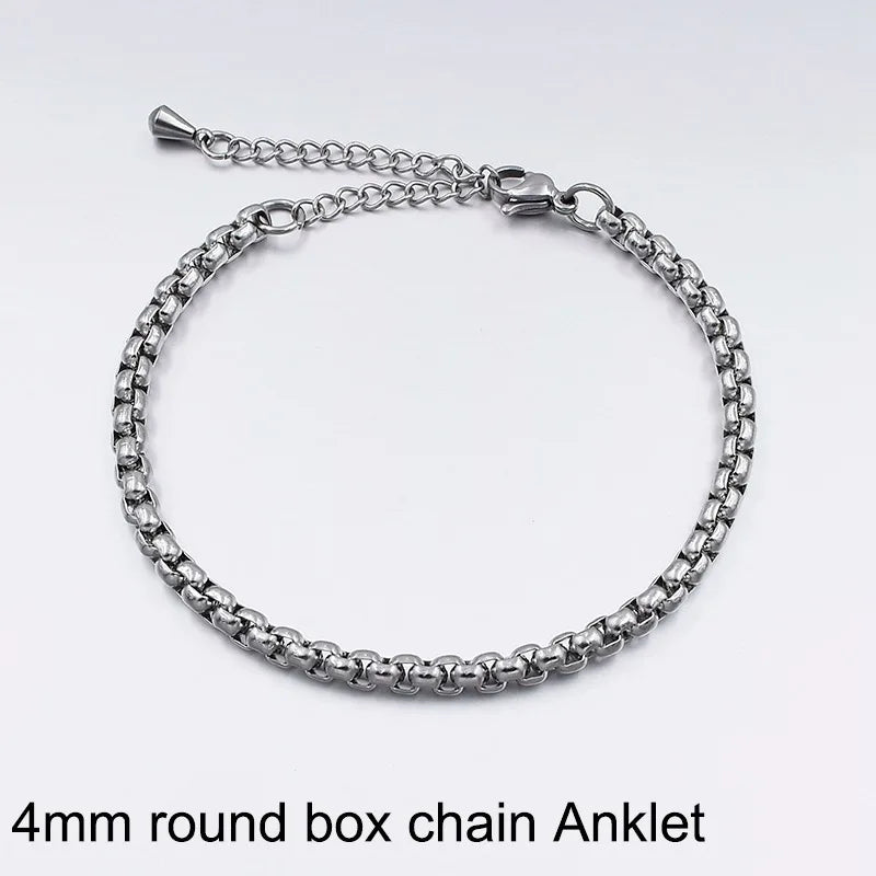 Stainless Steel Anklets For Women Beach Foot Jewelry Leg Chain Ankle Bracelets Men or Women Holiday Accessories 2025 New